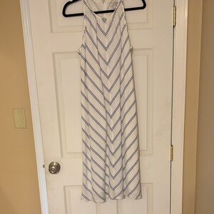 J. Crew Blue and White Chevron Maxi Dress